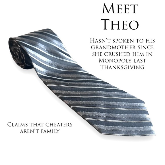 Apt. 9 Other - Apt.9 Men’s Striped Black and Gray Tie - aka Theo